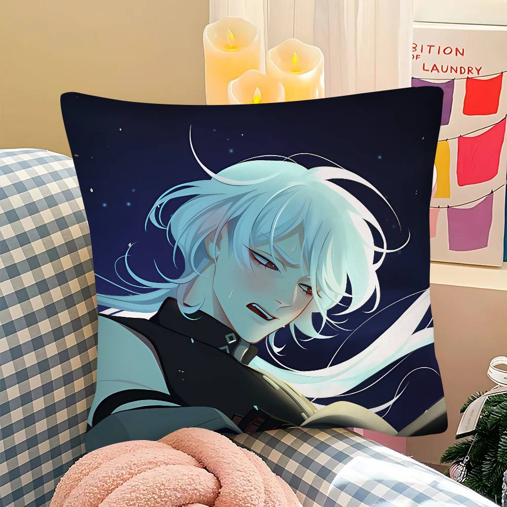 1Pc A Date With D-Death Casper Cartoon Pillow Case Fashion Square Pillowcase Bedroom Sofa Room Ins Decoration Leisure