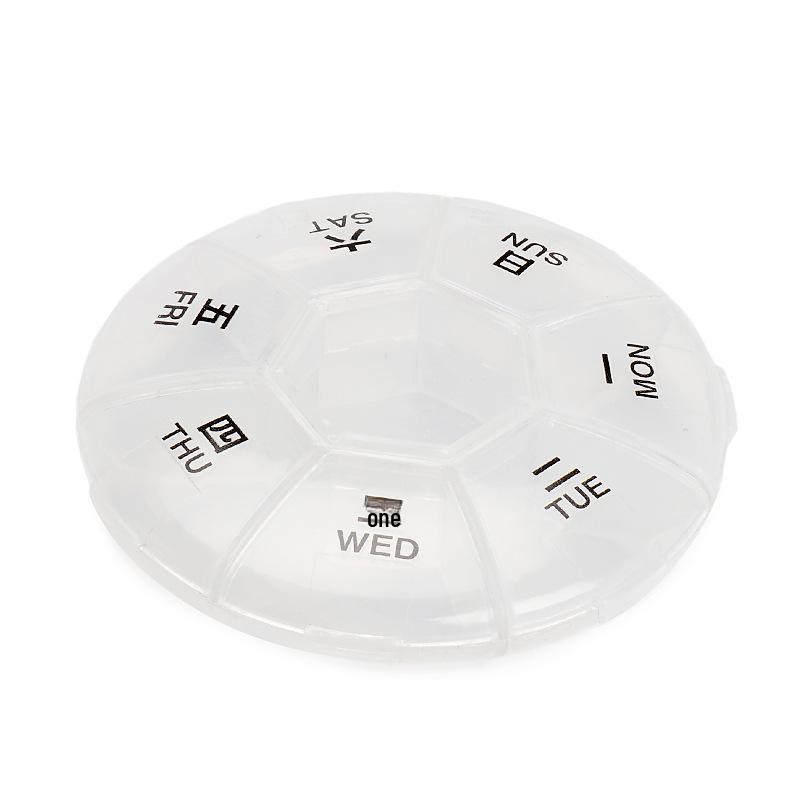 Kompakter 7-Tage-Pillenorganisator: Mini Runde Transparente Aufbewahrungsbox