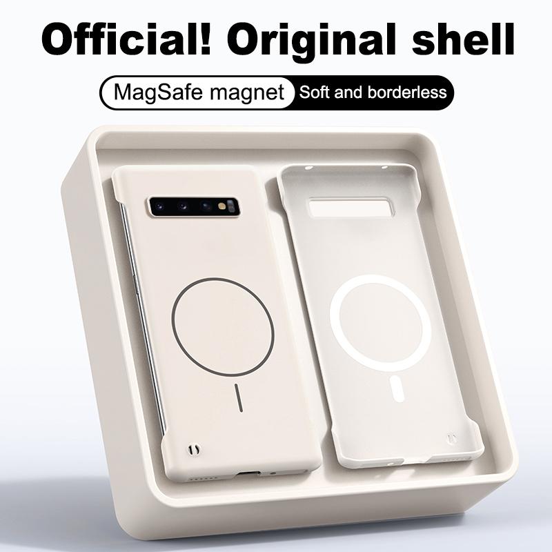 Phone Case Cswo02 Frameless Magnetic Phone Case For Samsung Galaxy S10 Plus For Magsafe Ultra Thin Soft Pc Matte Skin Feel Back Cover