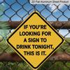 2D Flat 1pc, "Drinking Tonight" Funny Metal Aluminum Sign, Novelty Home Decor, Room Decor, Wall Decor, Bathroom Decor, Bar Decor, Cafe Decor, Garage