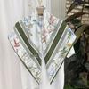 Spring and Summer Korean Flower Sunscreen Printed Large Square Scarf Scarf Scarf for Women Retro High-end Versatile Shawl