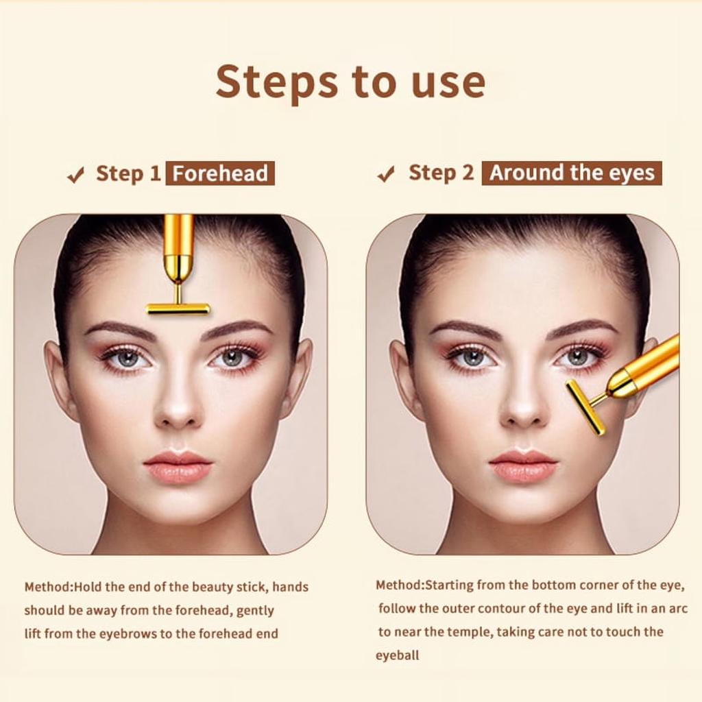 T Shaped Face Massager Skin Roller Tool