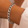 Stainless Steel Bracelets Hip-hop Exaggerated Cuban Chain Punk Retro Bracelet For Women Zircon Banquet Non-fading High-quality