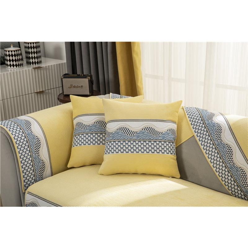 Четыре сезона универсальная подушка для дивана из кукурузного зерна с синелью и волной — фото 10