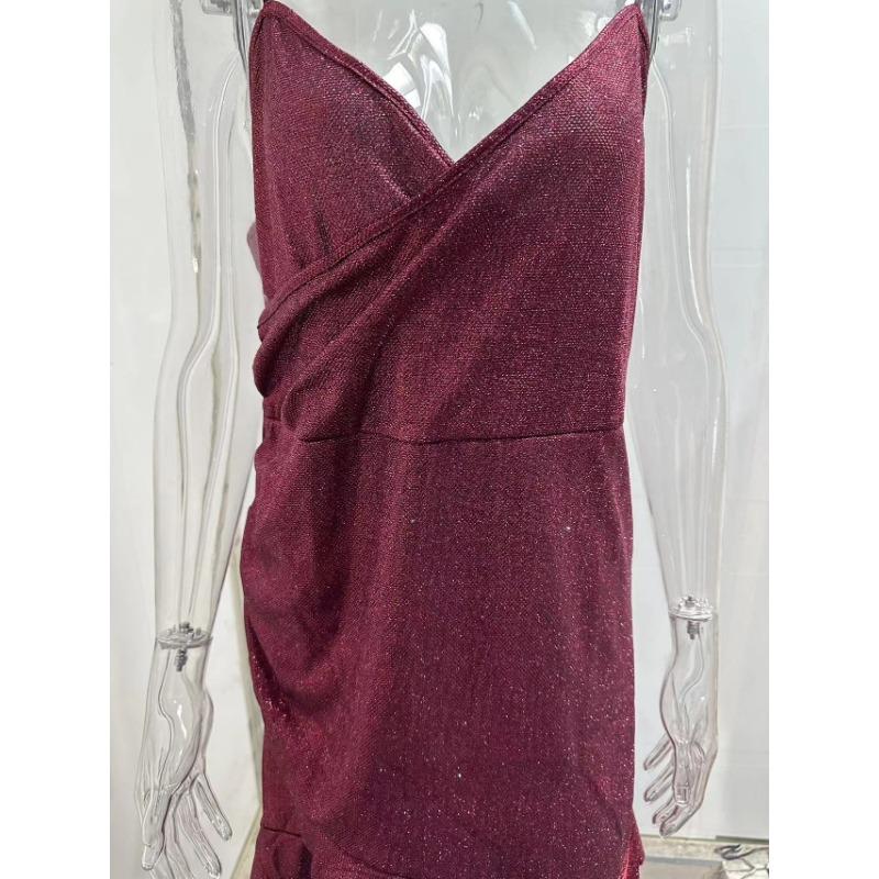 Jarní sexy dámské temperamentní večerní šaty s vysokým pasem a bez rukávů, štíhlé šaty s hrudníkem