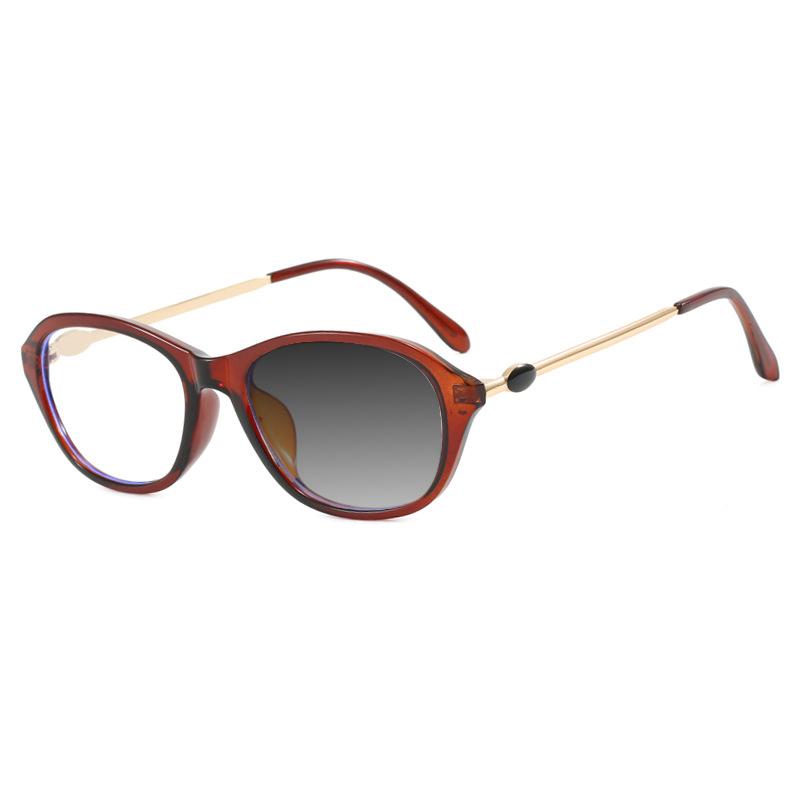 New Ellipsoid Retro Frame TR90 Photochromic Reading Glasses Women Anti Blue Light Hyperopia Prescription Eyewear