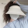 Sun Visor Hat Large Brim High Toughness Quick-drying Non-stuffy Letter Decor Beach Protection Multi-colors Breathable Women Cap for Daily Life Outdoor