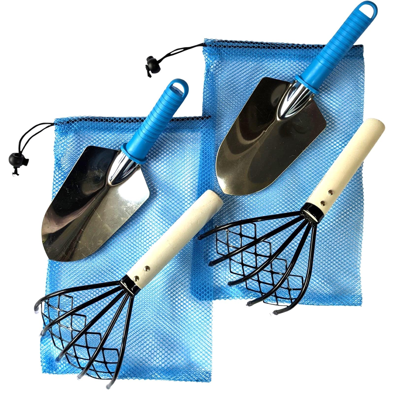 

Набор для копания моллюсков, Семейный, Детский, Ниндзя Медведь, Грабли, Лопата и Сетчатый мешок (Набор из 3 предметов, на 2 персоны)