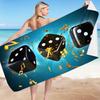 Dice Card Series digital-printed polyester Superfine fiber double-sided fleece Beach vacation bath towel, beach towel