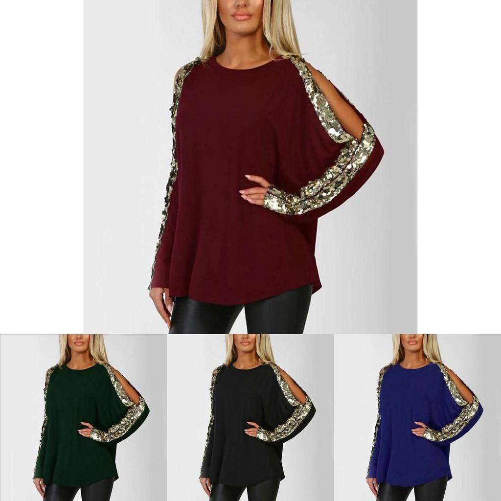Women Ladies Sweatshirts Loose Blouse Long Sleeve Sequined Casual T-shirts Tops With Premium Quality Comfort And Stylish Versatility