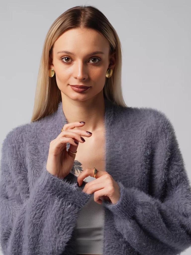 2024 Damen Herbst/Winter Strickjacke aus Faux-Nerz, Lockerer Midilanger Pullovermantel, Lässiger Stil