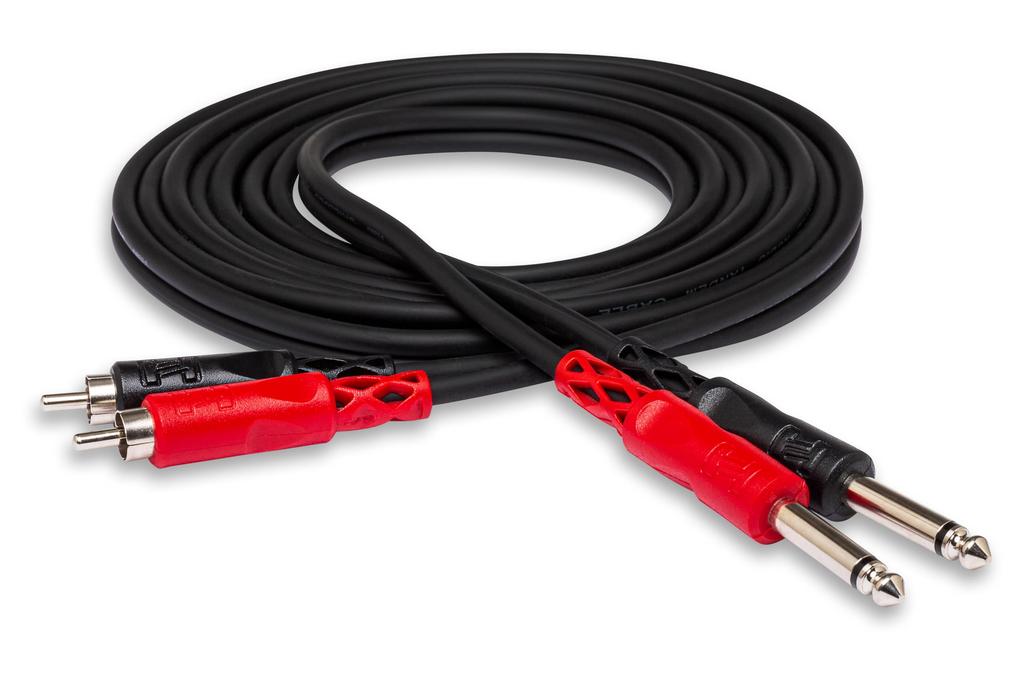 Hosa 6m Mono Phone Plug x 2 to RCA x 2 Audio Cable CPR-206