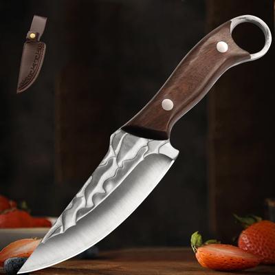 High Carbon Steel  Meat Cleaver Butcher Boning Knife Handmade Forged Kitchen Household Fruit Vegetables Utility Knife