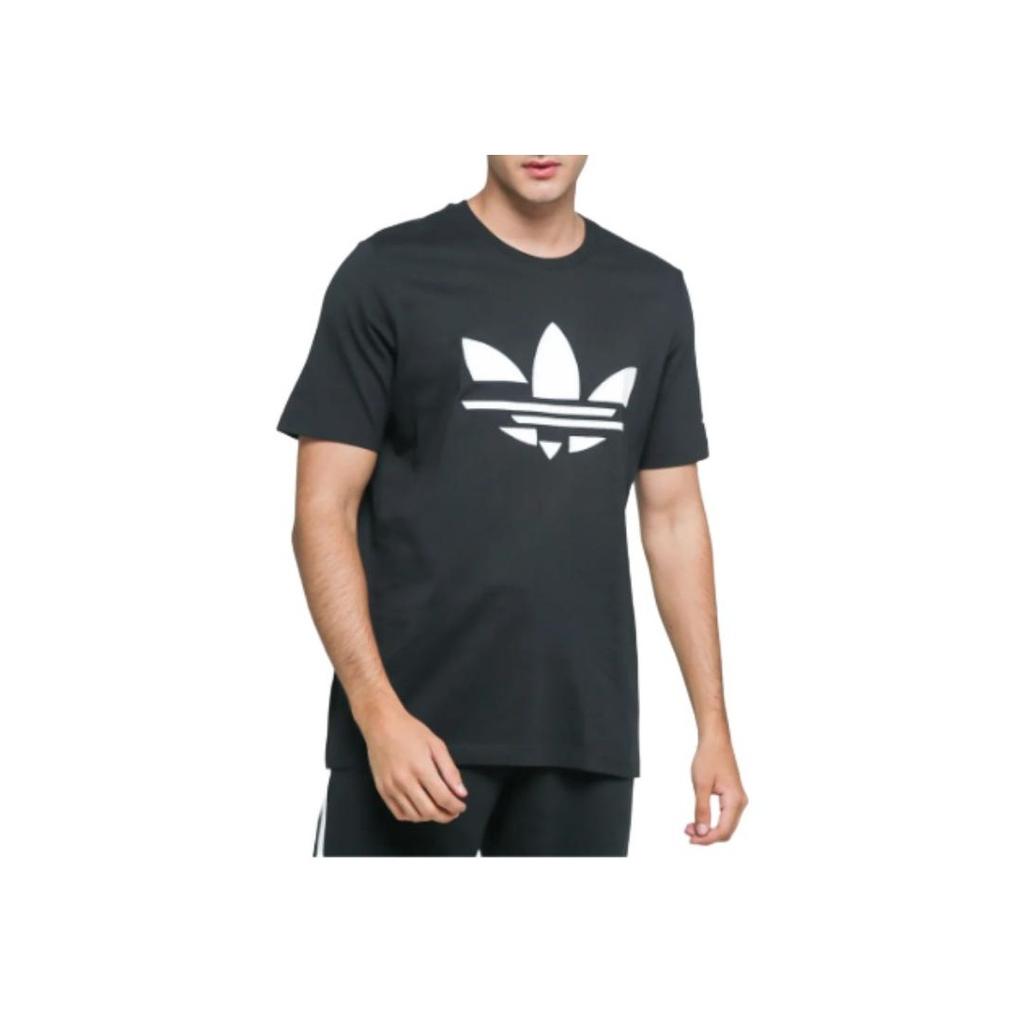 Adidas Originals Trefoil Classic Large Logo Breathable Short Sleeve T-Shirt Men Tops Black H35647