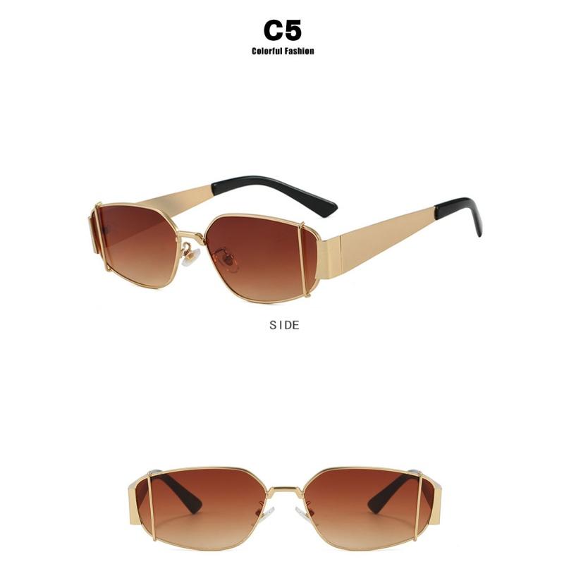 Women's sunglasses, square metal sunglasses, fashion sunglasses.