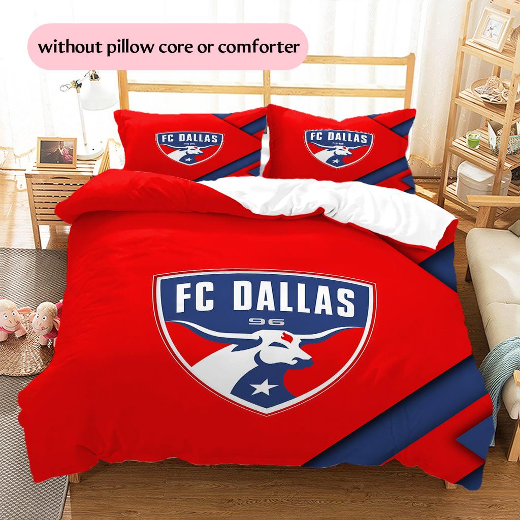 FC Dallas Pattern Bedding Quilt Set  Home Decoration  Gift (1 * duvet cover + 2 * pillowcase  without core)