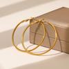 Elegant Extra Large Polished Hoop Earrings for Women - European & American Style