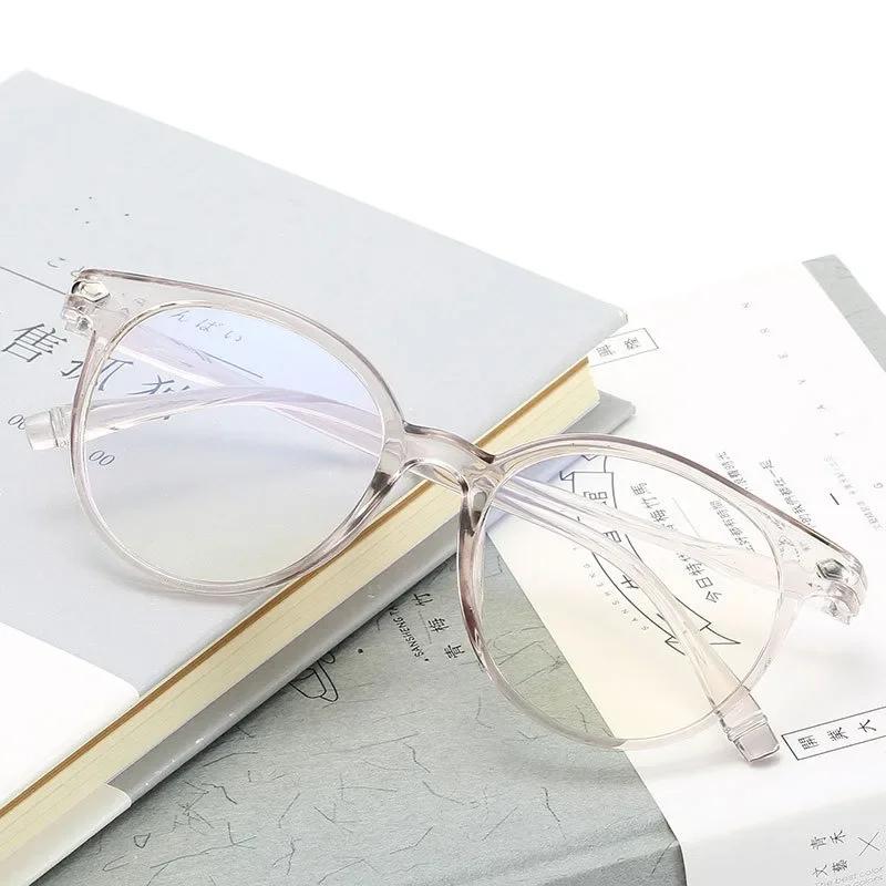 Transparent Round Frame Anti Blue Light Blocking Glasses Women Men Portable Computer Eyewear Optical Spectacle Eyeglasses