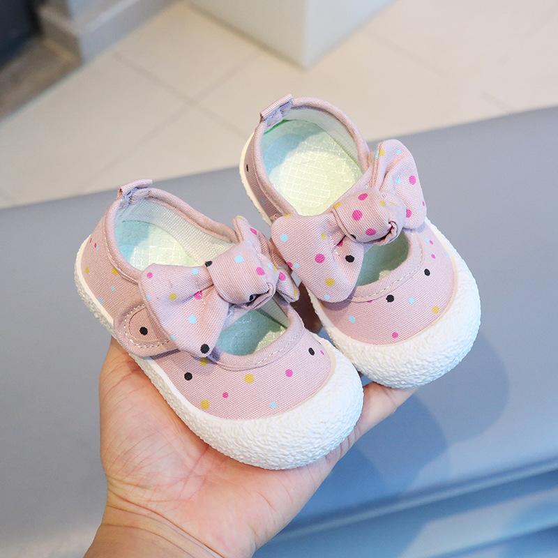 Spring Child Shoe New Fashion Versatile Casual Shoes Comfort Soft Sole Anti Slip Girls Shoes Simple Cute Sweet Canvas Shoe Tenis