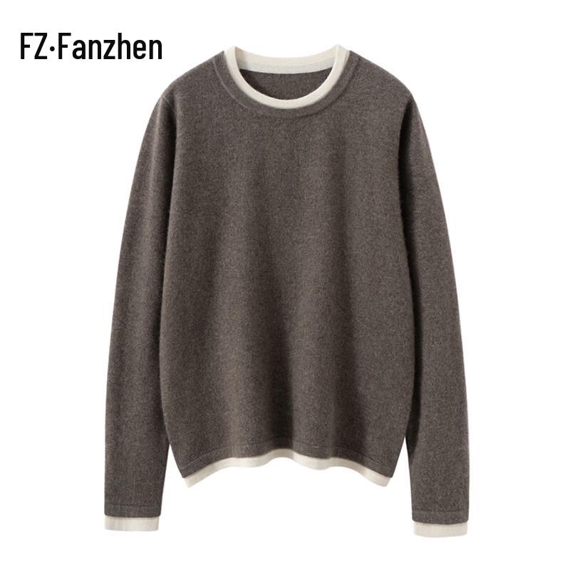 

Fanzhen Women s Faux Two-Piece Cashmere Blend Sweater L