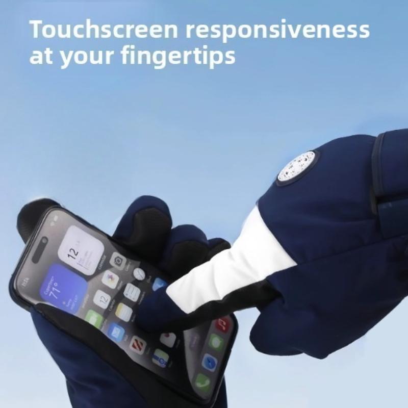 Winter warm cotton gloves with thick velvet for skiing cold protection outdoor cycling windproof antifreeze gloves for couples