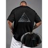 European Size Men'S Drop-Shoulder T-Shirt, Mountain Peak And Mountaineering Double-Sided Pattern Men'S Loose-Fit T-Shirt, New Trendy