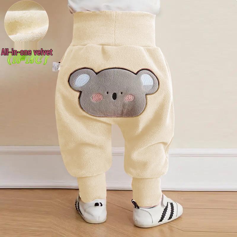 Baby Jungen Winter Fleece Leggings mit hohem Bund und Bauchschutz