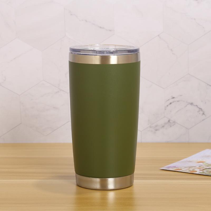 Tazza da Birra in Acciaio Inossidabile Rivestita a Polvere da 20oz a Doppia Parete con Isolamento Sottovuoto