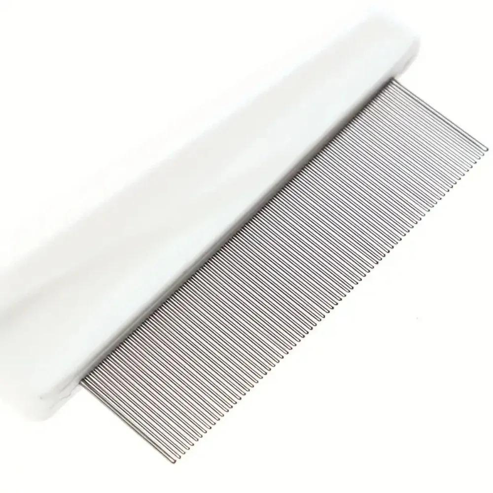 Pet Flea Comb Dog Cat Universal Hair Removal Brush Portable Stainless Steel Comb Dense Teeth Inline Combs Pets Grooming Supplies