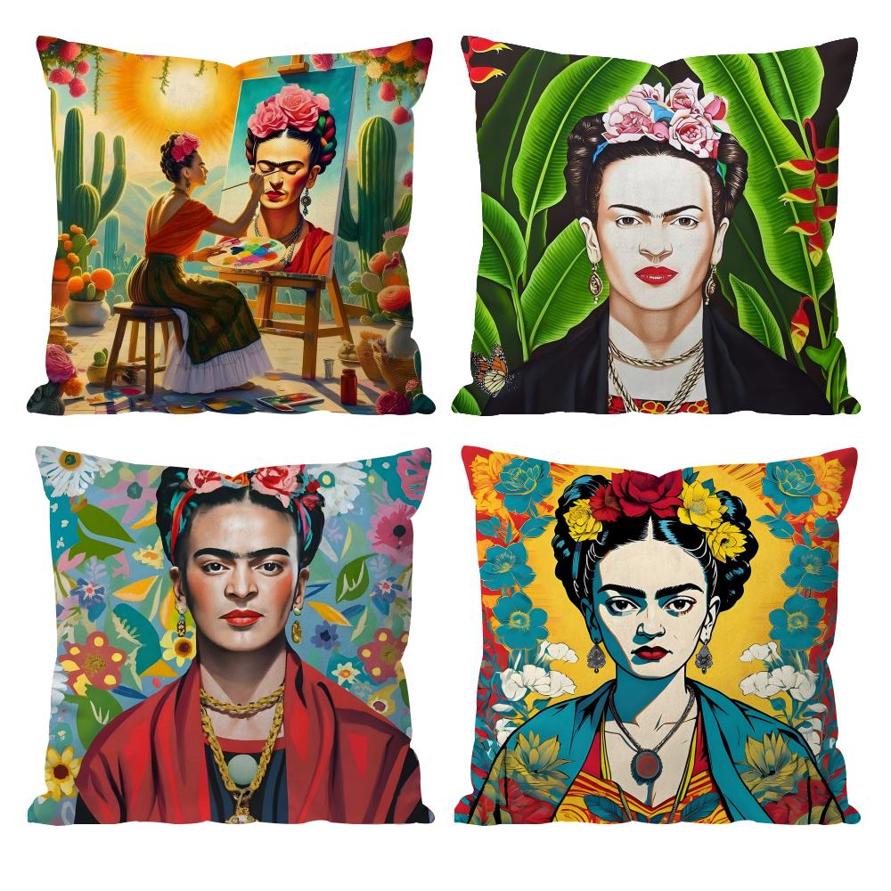 ART Frida KahloS Cushion Cover Pattern Printed Pillowcase for Living Room Sofa Cushion Cover & Bedroom Decor
