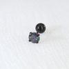 0.8mm Thick Minimalist Zircon 3-Prong Stud Earrings, Stainless Steel Screw for Ear Cartilage, Available in 1.5-5mm.