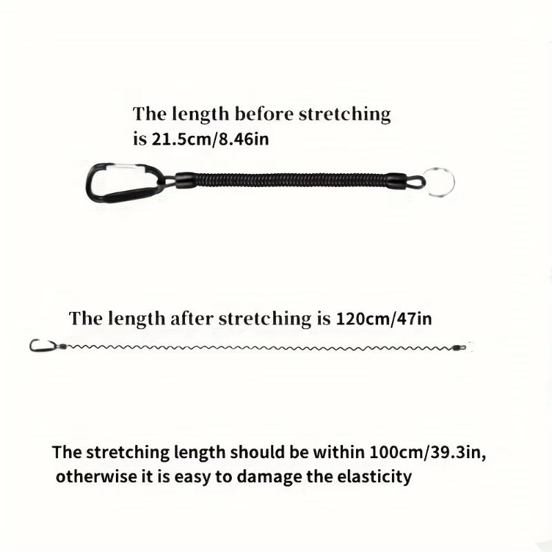 Spring Coil Retractable Keychain Anti-Lost Stretchy Wrist Strap Safety Lanyard with Durable Carabiner for Outdoor Trips Work Daily Use