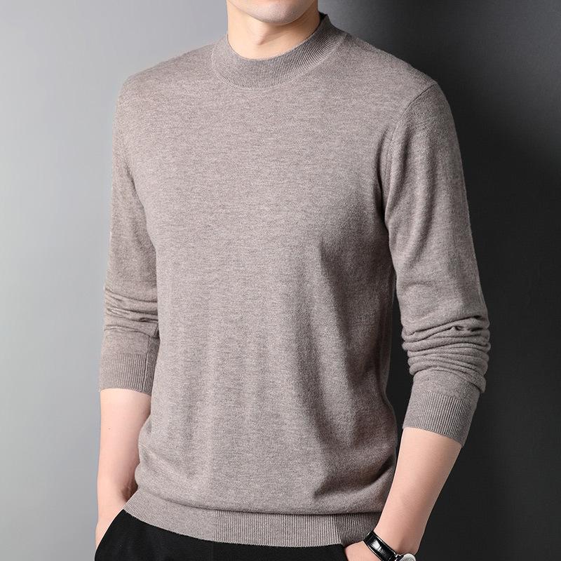 Halbrollkragenpullover für Herren aus 100 % reiner Wolle – Herbst-/Winterkollektion 2024