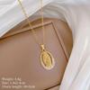 Gold Plated Maria Necklace Cubic Zircon Heart Choker For Women Mary Titanium Steel Chain Religious Jewelry