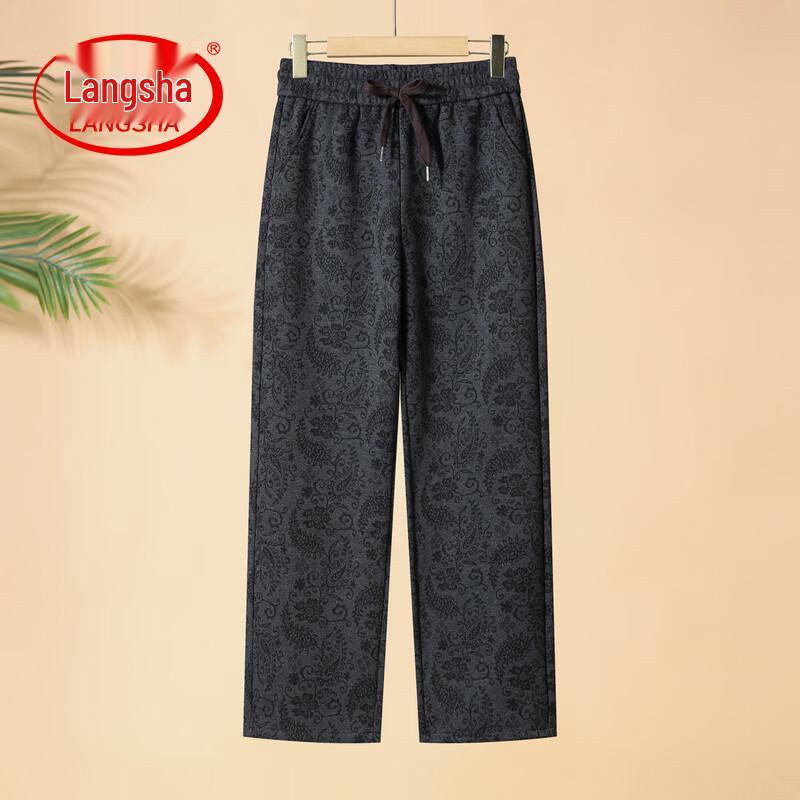 LangSha Women s Printed Straight-Leg Casual Pants 3XL