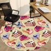 1pc Cake Slice Office Round Rug, Non-slip, Soft and Durable Office Rug for Interior Decoration, Perfect for Office, Beautiful Decoration yy260323002