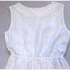 Used PAR ICI 100% Linen Tucked Sleeveless Dress Gathered White