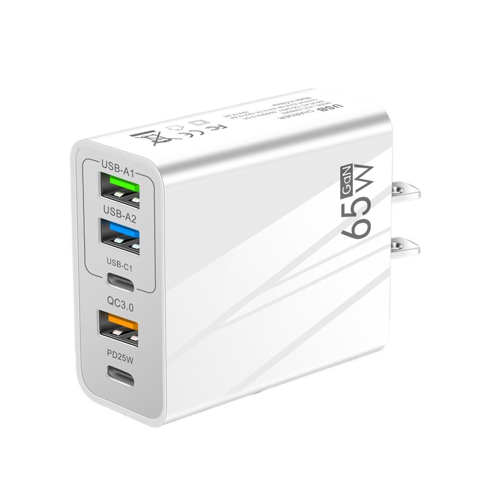 GaN 65W Fast Charging Charger Type C Mobile Phone Adapter for IPhone Huawei Xiaomi Samsung PD25W Wall Charger Quick Charge 3.0