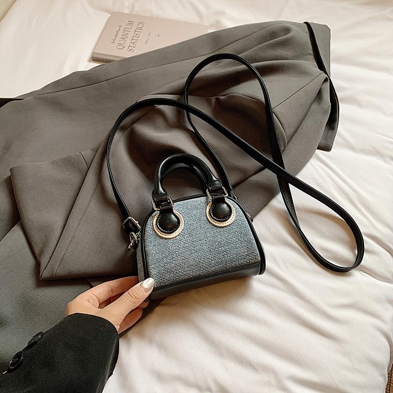 Contrast Color Leather Crossbody Bag 2026 New Mini Purse Cute Trend Lady Lipstick Bag Versatile Shoulder Phone Bag Day Clutches