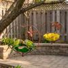 Wide-Mouth Heart Shape Bird Feeder Iron Art Retro Bird Bath Animals Drinking Cup Balcony Use