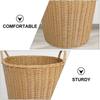 Rattan-Style Laundry Basket Foldable Dirty Clothes Basket Portable Wicker Baskets