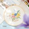 Nordic DIY Embroidery Kit: Beginner's Fresh Floral Fabric Art Set