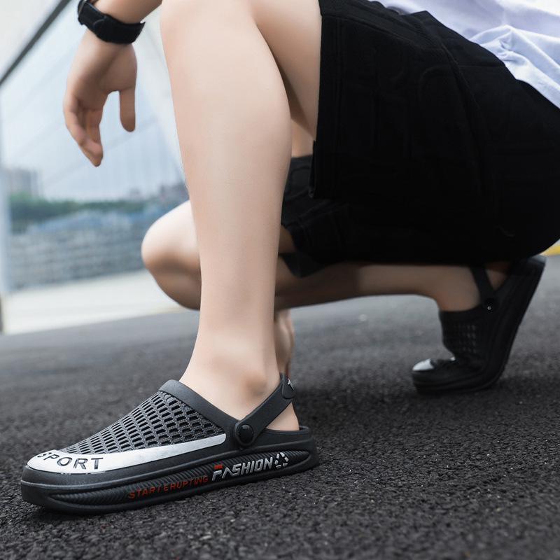 Men's Odor-Resistant Non-Slip Dual-Use Clogs and Sandals with Thick Soles for Outdoor and Beach Wear