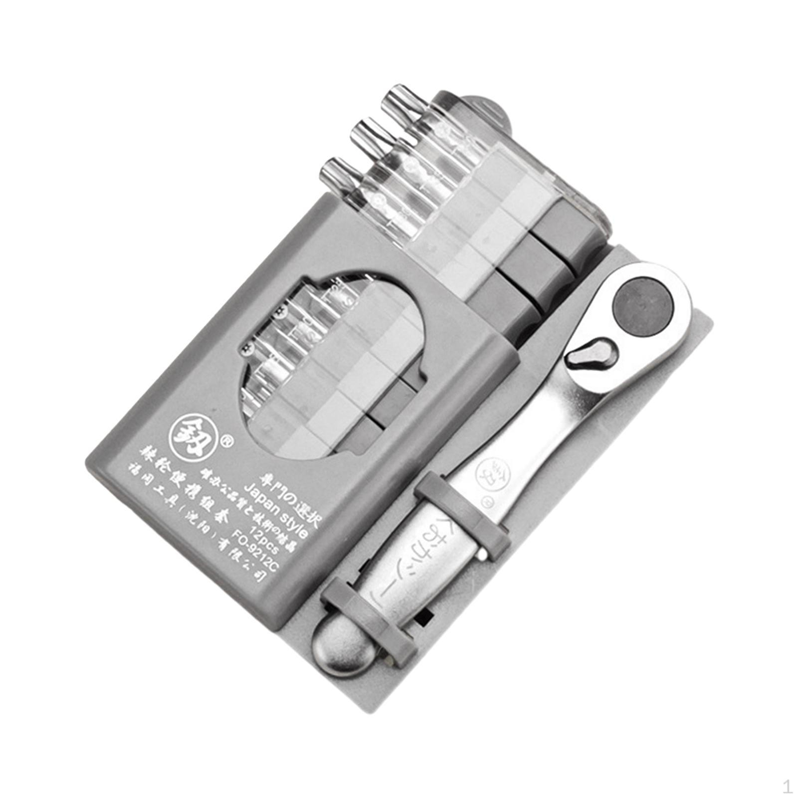 

Mini Ratchet Wrench with 10 Bits Firm Grip Portable for Construction Durable Style C
