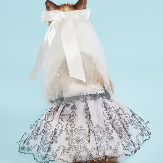 Φόρεμα για κατοικίδια Σούπερ μαλακό σχέδιο με κόμπο με φιόγκο Φωτεινό χρώμα Ευκολοφόρετο Διακοσμητικός πολυεστέρας που πλένεται στο πλυντήριο