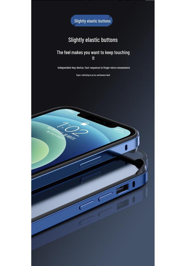 Ultra-Thin Metal Frame Anti-Fall Case for Apple 17 Pro Max & 15 - Aluminum Alloy