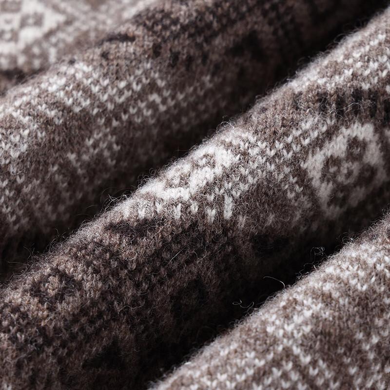 Hengyuanxiang Men's 100% Wool Round Neck Pullover Sweater