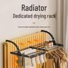 Foldable Radiator Drying Rack - Space-Saving Clothes & Socks Dryer with Hook