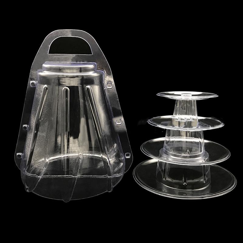Suport de Afișare Nuntă Zi de Naștere 260*210mm Calitate înaltă 4 Niveluri Suport de Afișare Macaron Stand Turn Macaron Rotund Transparent