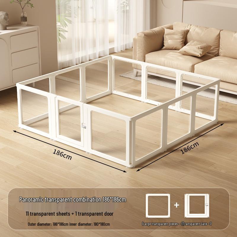 Gard Interior din Acril Transparent pentru Câini Mici - Incintă de Siguranță & Casuță pentru Câini